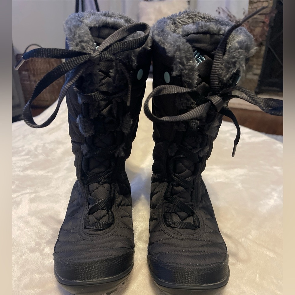 Columbia kids minx lined black mid waterproof snow boot winter size 1